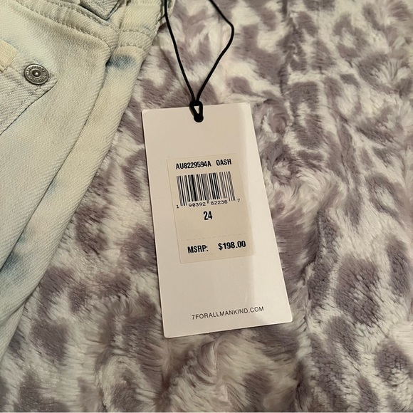 Womens 7 For All Mankind Light Wash High Waist Ankle Skinny Jean Size 24 - Picture 7 of 7